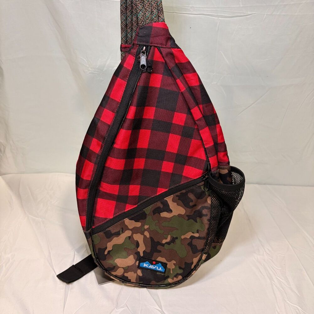 KAVU Paxton Pack Backcountry Mixed Media Plaid & Camo Sling Bag Backpack